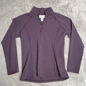 Orvis Troutbum 1/4 Zip Pullover Men's Medium Purple Sweater Shirt Hiking Fishing